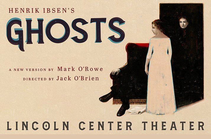Promotional banner for Ghosts, a new play by Henrik Ibsen.