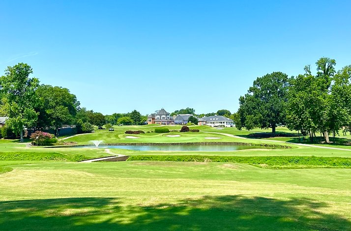 Fairway view with pond at Mount Vernon Country Club.