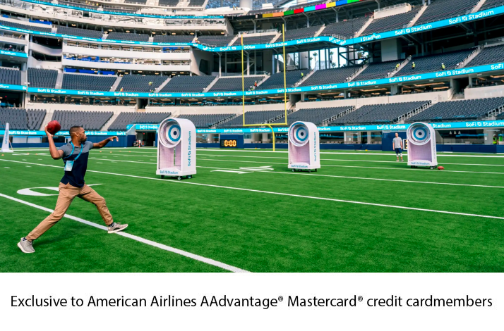 A person throwing a ball in the SoFi Stadium