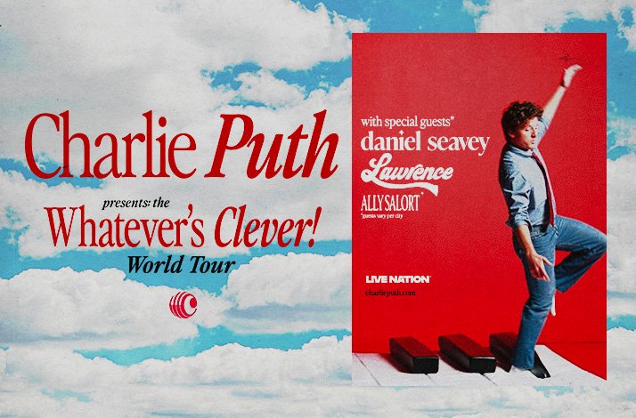 Promotional banner for Charlie Puth.