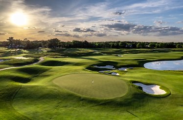 Bird view on golf field at Conway Farms Golf Club.