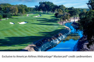 Golf field with sand bunkers and a waterway at TPC Craig Ranch.