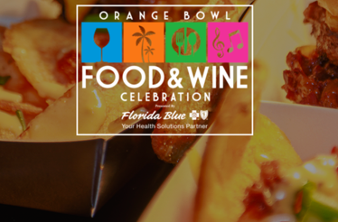 Promotional banner for Orange Bowl Food & Wine Celebration.