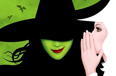 Promotional banner for the musical Wicked.