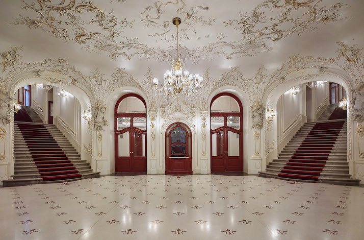 Interior view of the State Opera House in Prague.