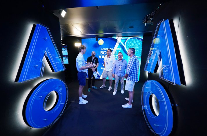 A group of people at the Australian Open in Rod Laver Arena, Melbourne.