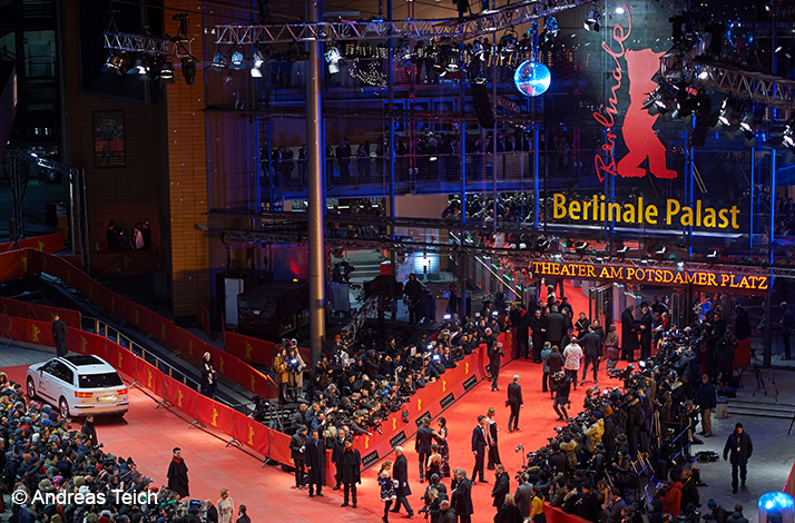 A view from above on Berlinale Film Festival red carpet in Theater am Potsdamer platz. © Andreas Teich
