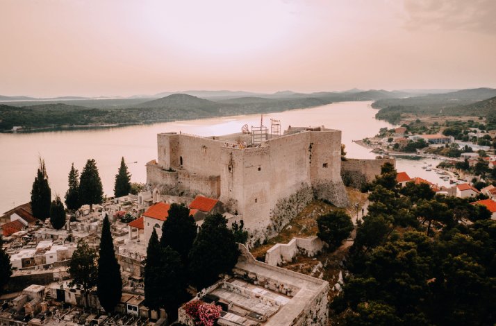 Bird's eye view of the St. Michael's Fortress in Šibenik.
