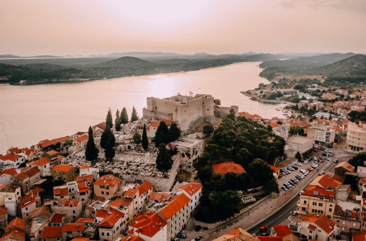 Bird's eye view of the St. Michael's Fortress in Šibenik.