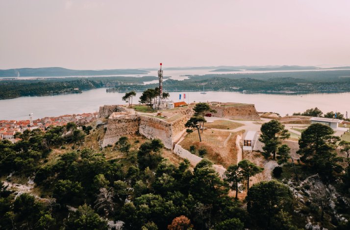 Bird's eye view of the St. John's Fortress in Šibenik.
