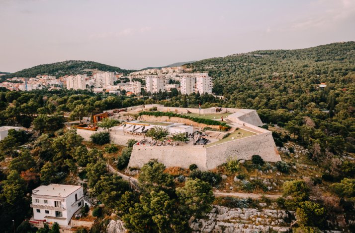 Bird's eye view of the Barone Fortress in Šibenik.