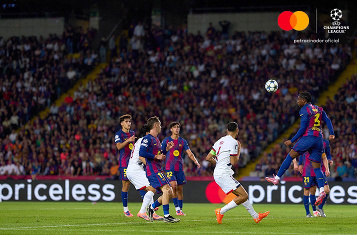 Players of FC Barcelona and Paris Saint Germain photographed during an UEFA match.