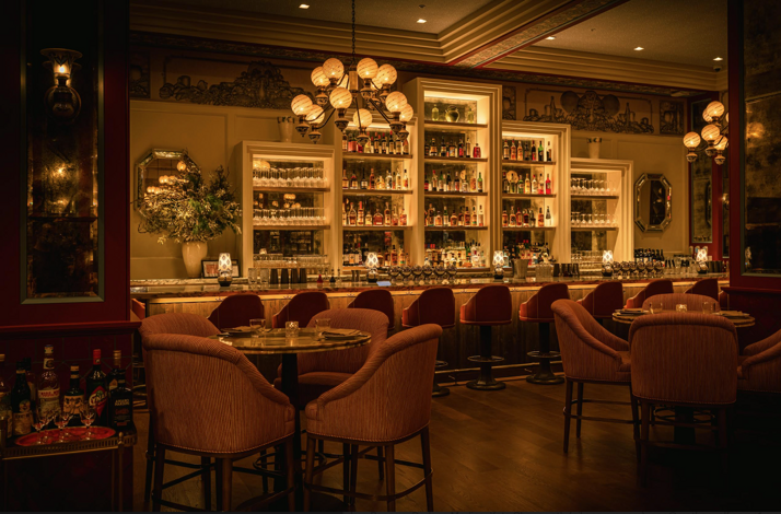 The bar sitting area of the venue  Mother Wolf LA
