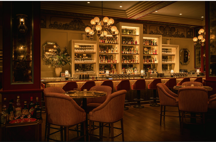 The bar sitting area of the venue  Mother Wolf LA.