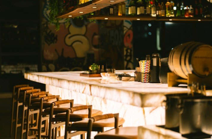 Bar area of restaurant Shiso