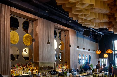 A view of the bar seating area at the Kayao located in Chicago.