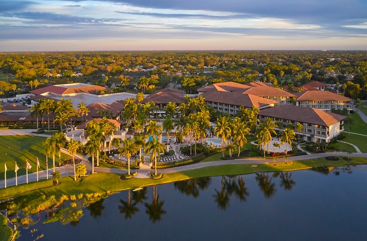 The aerial view of the PGA National Resort.