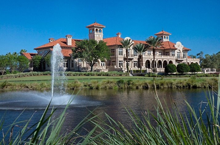 This is the Mediterranean-style clubhouse at TPC Sawgrass in Ponte Vedra Beach, Florida.
