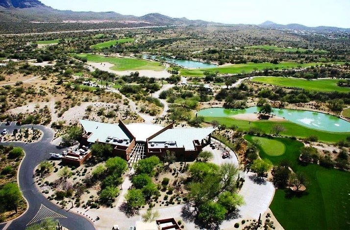 Aerial view of the Saguaro Course at the We-Ko-Pa Golf Club in Scottsdale, Arizona.
