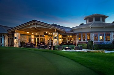 This image shows the clubhouse at Arnold Palmer's Bay Hill Club and Lodge in Orlando, Florida.