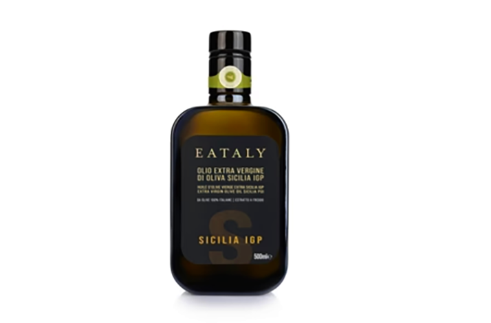 A bottle of Eataly's extra virgin olive oil cardholders will receive at del plin workshop at Eataly Toronto restaurant.
