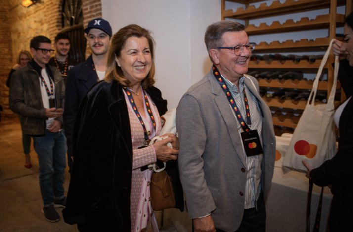 Visitors exploring the wine cellar of the Palacio de Liria