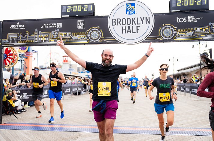 The runners of Brooklyn Half after crossing the finish line