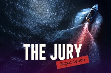 The Jury experience promotional poster, showcasing a boat cruising in the water.