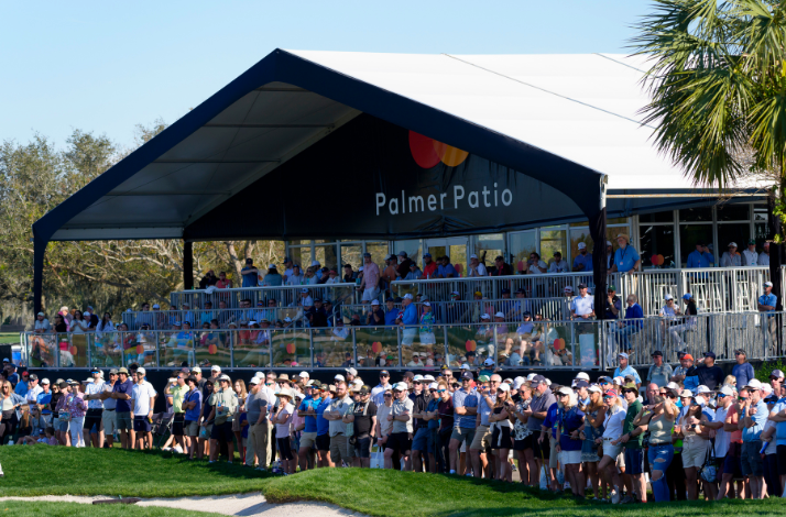 The Palmer Patio is an exclusive, Mastercard-only viewing area located on the 14th green.