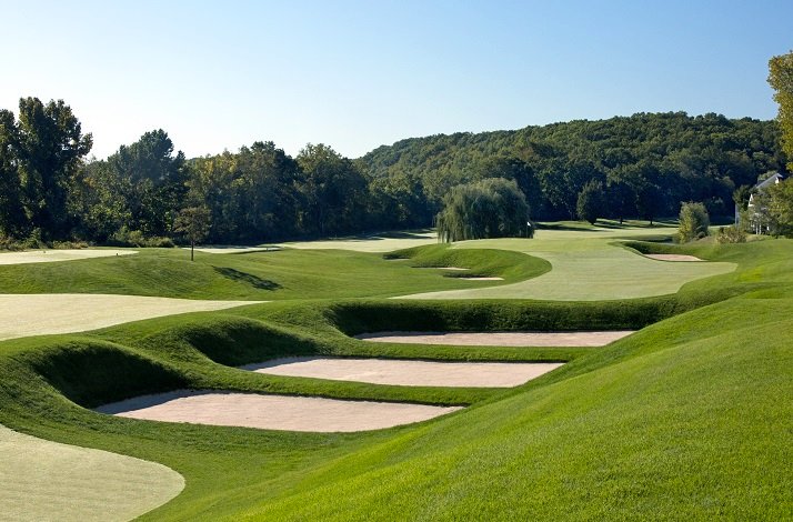 View at TPC River Highlands’ golf courses landscape.