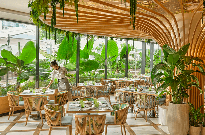 Embu, the all-day dining restaurant located in the Mandarin Oriental, Singapore hotel.