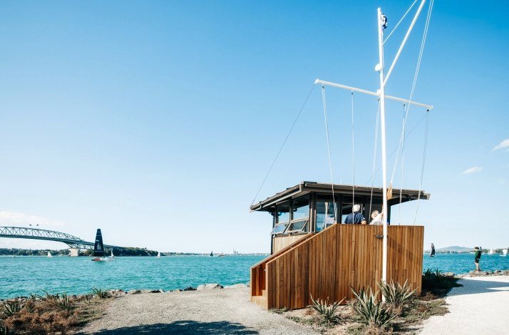 A viewing platform at the Royal New Zealand Yacht Squadron