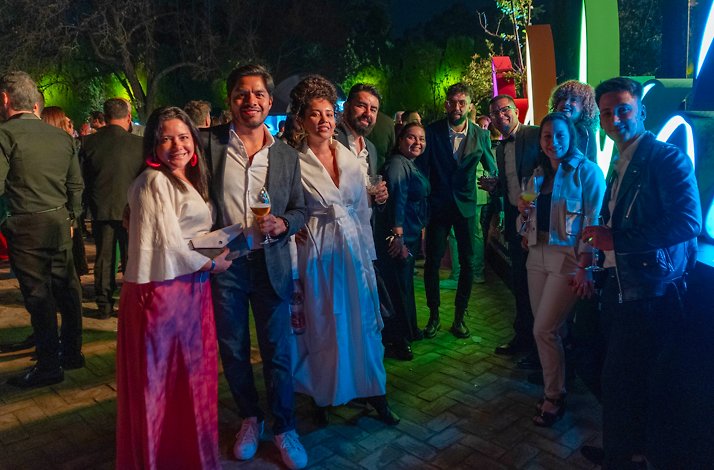 A group of people posing for the photo on the ceremony of Latin Grammys 2023