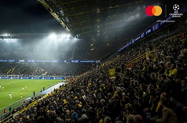 A view of a stadium during the UEFA Champions League game
