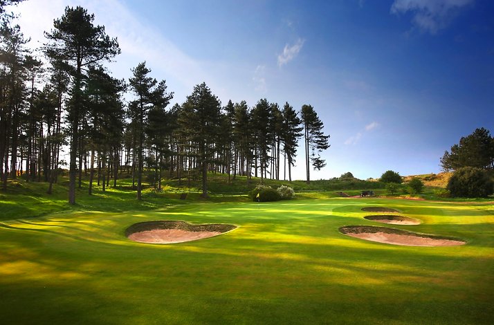 A view of the golf course at the Royal Lytham & St Annes Golf Club.