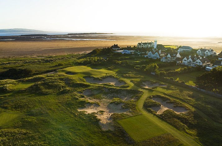 A panoramic view of the Royal Lytham & St Annes Golf Club.