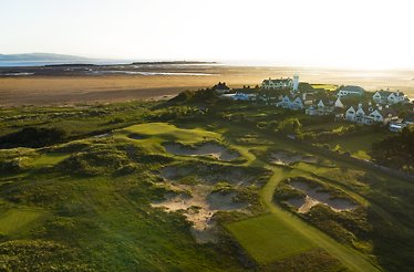A panoramic view of the Royal Lytham & St Annes Golf Club.