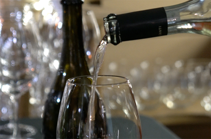 Champagne and passed canapes during a welcome reception