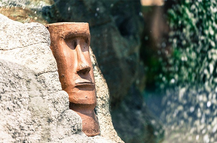 The Moai are indeed monolithic human figures carved by the Rapa Nui people on Easter Island.