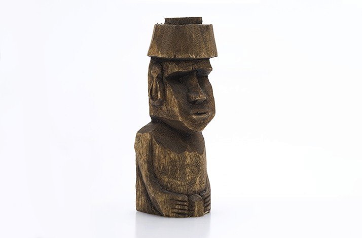 Wooden moai figurine on Rapa Nui.