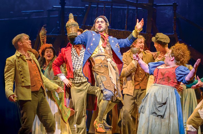 Actors performing  Les Misérables on stage of the Sondheim Theatre, London