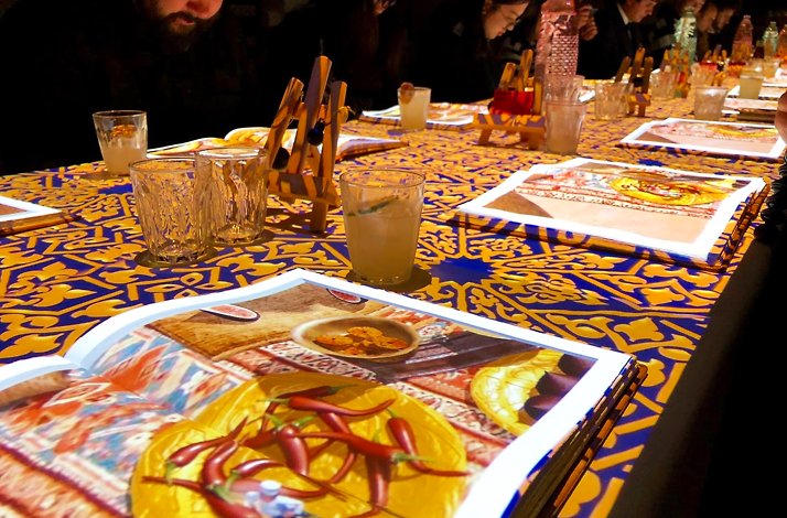 A 3D tabletop projection of culinary books - part of an immersive dining experience at Le Petit Chef in Roodepoort, South Africa.