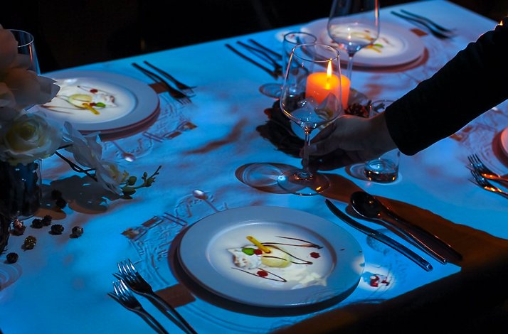 3D meal projection as part of an immersive dining experience at Le Petit Chef in Roodepoort, South Africa.