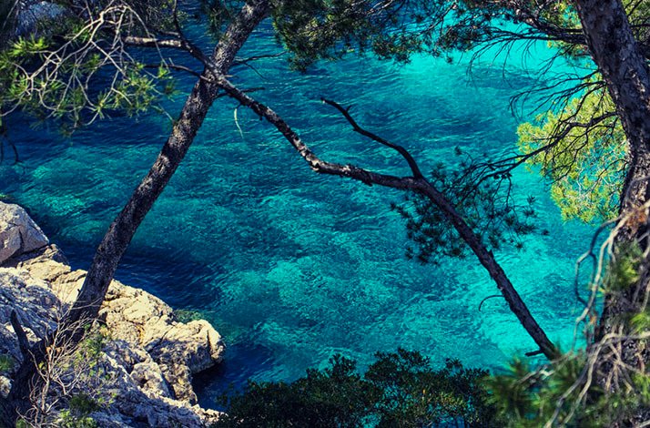Aerial picture of Parc national des Calanques