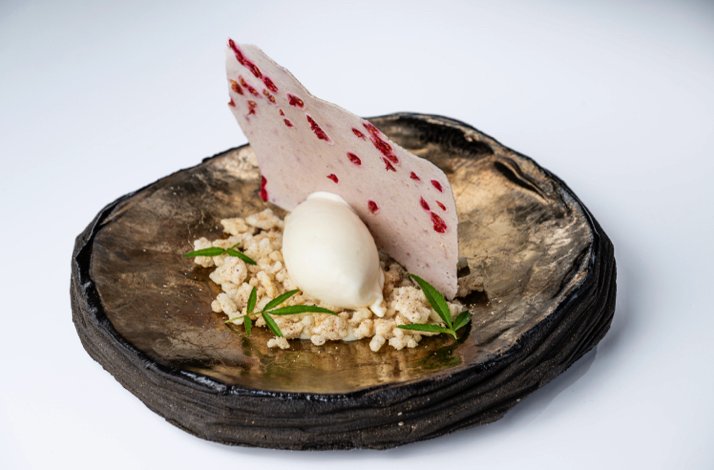 One of the dishes from the nine-course meal at the Michelin-starred restaurant Corral de la Morería