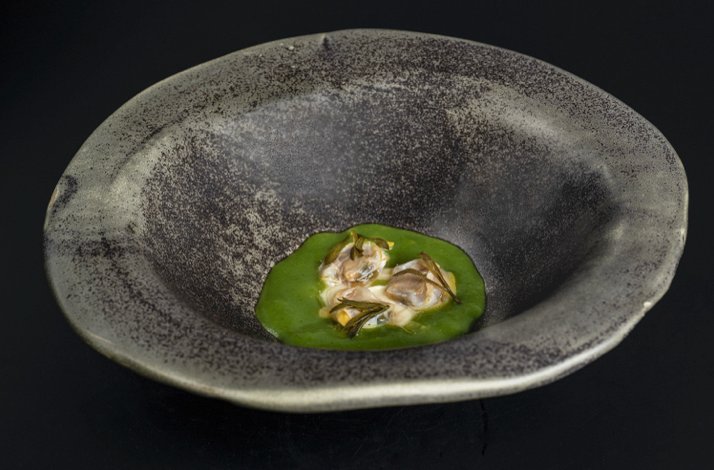 One of the dishes from the nine-course meal at the Michelin-starred restaurant Corral de la Morería