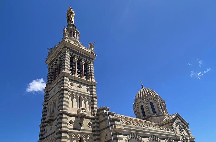 A view of the Basilica of Notre-Dame of la Garde in Marseille