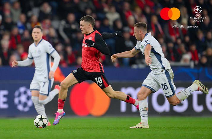 Players of Bayer 04 Leverkusen and FC Internazionale Milano photographed during an UEFA Champions League match