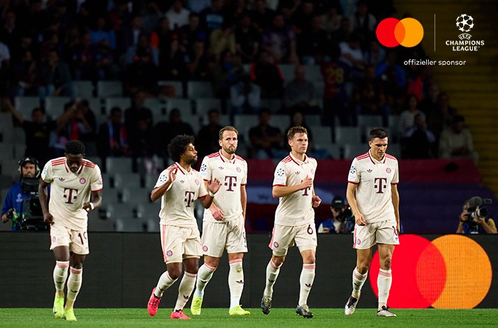 Players of FC Bayern München photographed during an UEFA Champions League match