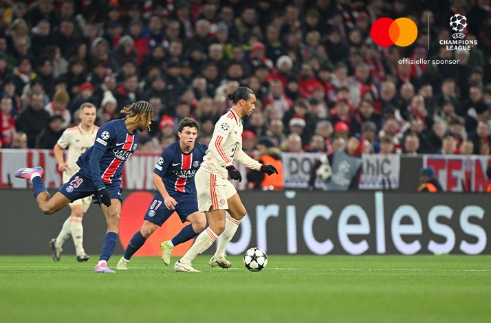 UEFA Champions League match between FC Bayern Munich and Paris Saint Germain.